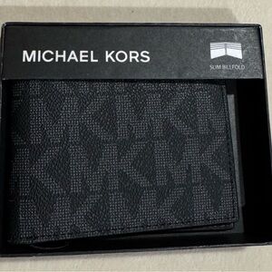 Michael Kors Textured Black Slim Billfold